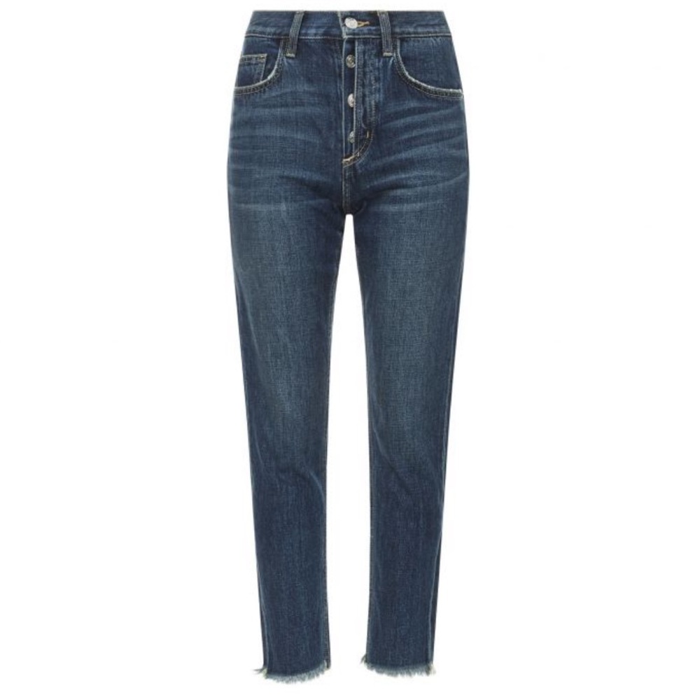 Current/Elliott The Exposed-fly Vintage Cropped Slim Jeans In Bermuda
